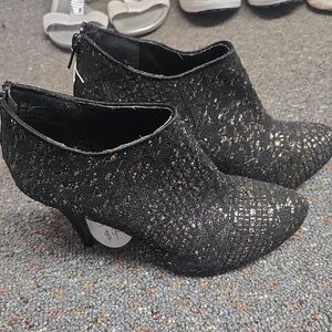 Maurices Black and Silver Ankle Booties